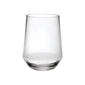 Designer Tritan Lexington Clear Wine Glasses Set of 4 (17oz), Premium Quality Unbreakable Stemless Acrylic Wine Glasses for All Purpose Red or White W