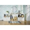 Better Homes & Gardens Round Wood Serving Tray with Black Handles, 18.5" x 17"