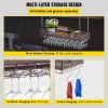 VEVOR Ceiling Wine Glass Rack, Hanging Wine Glass Rack, 18.9-35.8 inches Height Adjustable Hanging Wine Rack Cabinet, Black Wall-Mounted Wine Glass Ra